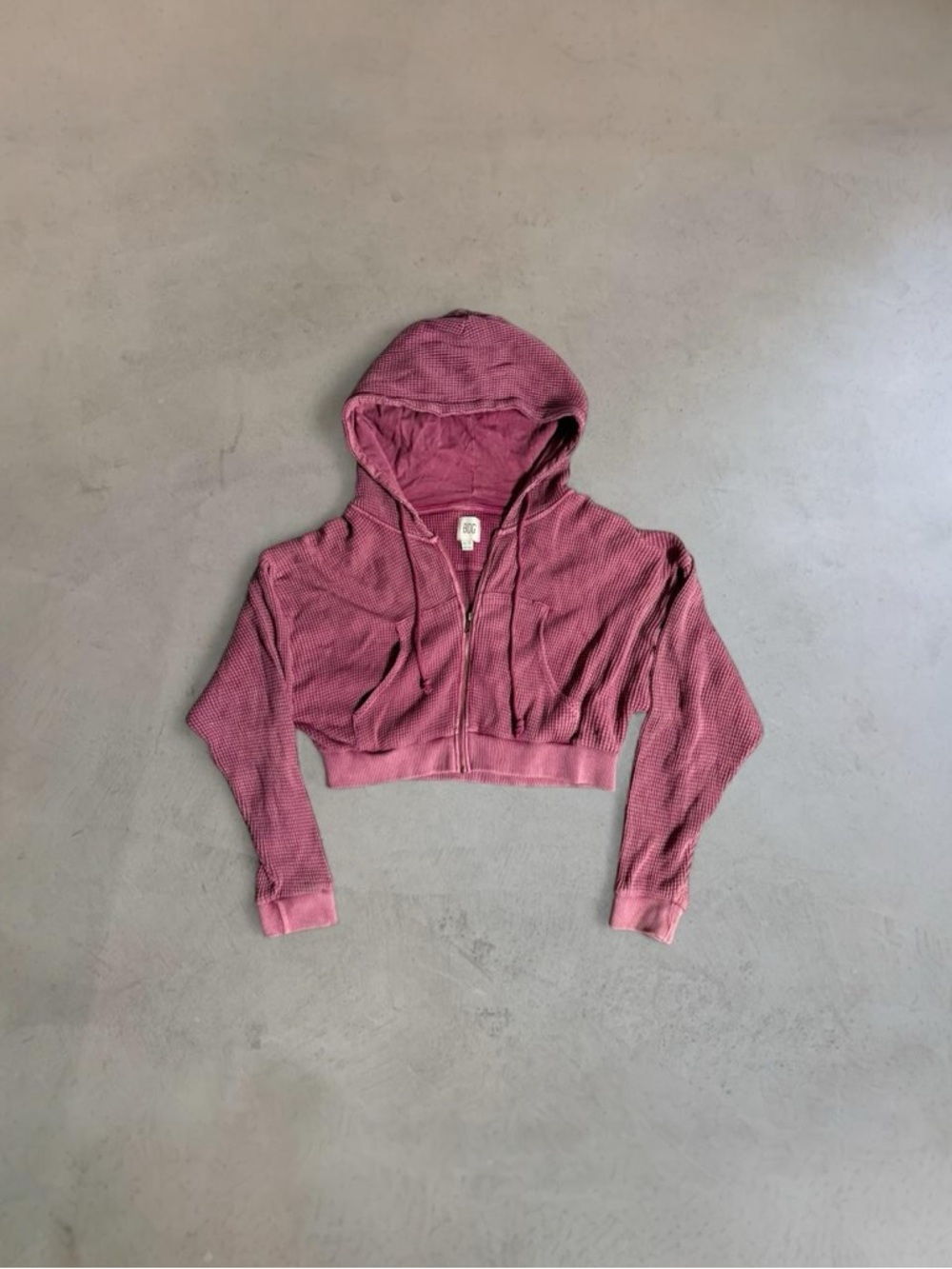 Urban Outfitters BDG Leah Waffle Knit Zip Up Hoodie Sweatshirt